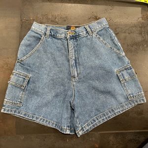Vintage Route 66 cargo denim shorts